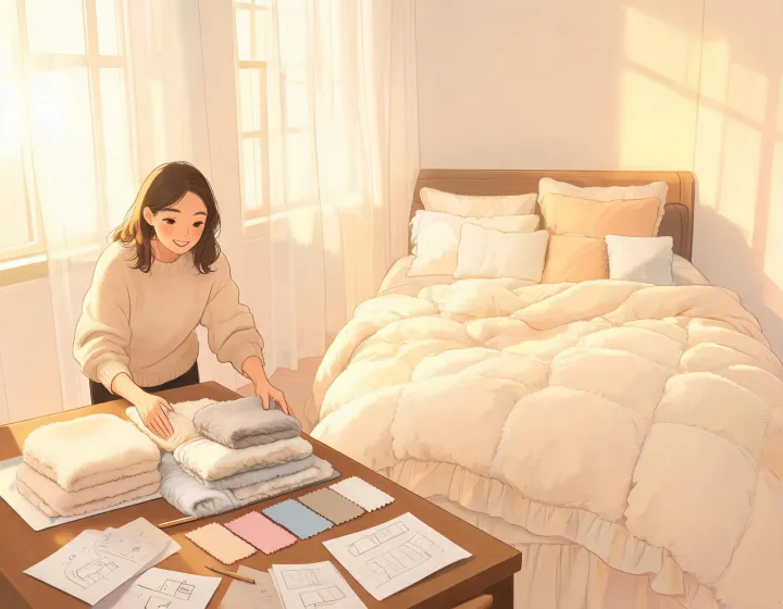 Bedding advisor sketching a room plan
